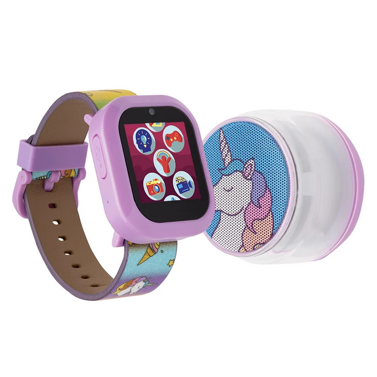 iTech Jr Kids Girls Unicorn Silicone Strap Smartwatch and Glow In The Dark Bluetooth Speaker | Walmart (US)