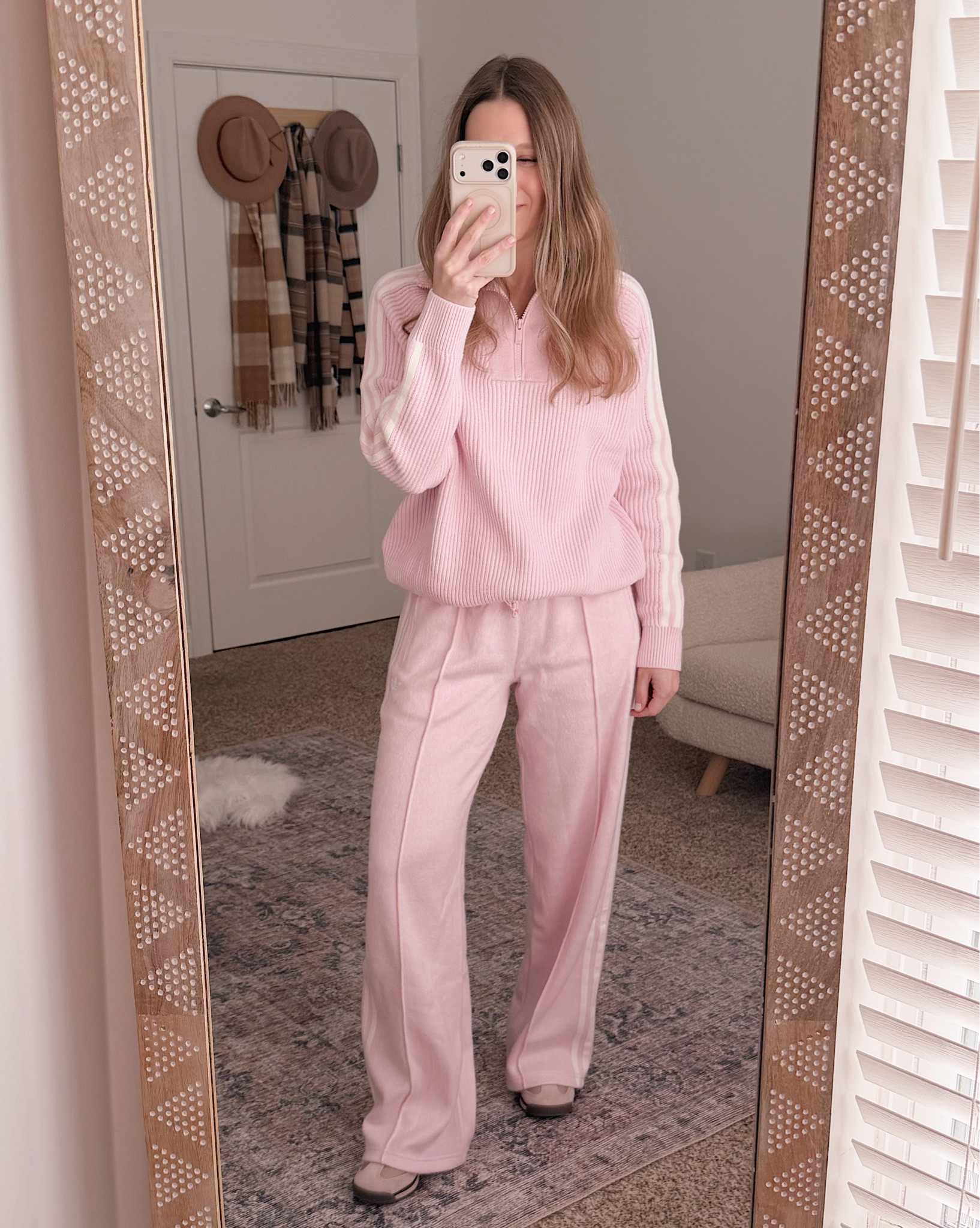 I’ve been living in this set lately. Soft, flattering, and the kind of outfit that makes staying in feel just as good as stepping out.

spring lounge set, spring loungewear outfit, soft pink outfit, matching knit set, cozy spring outfits, casual spring style, comfortable everyday outfits, at home style, travel day outfit, women over 40 casual fashion

#LTKSeasonal #LTKActive #LTKOver40