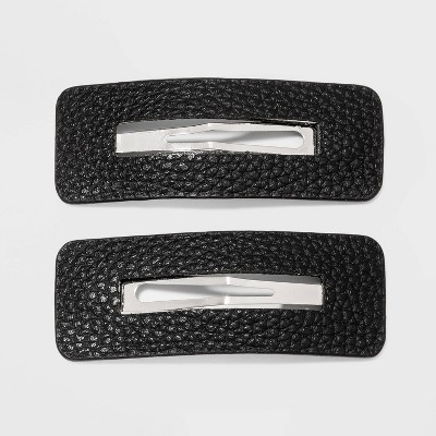 Faux Leather Hair Clip Set 2pc - Universal Thread™ | Target