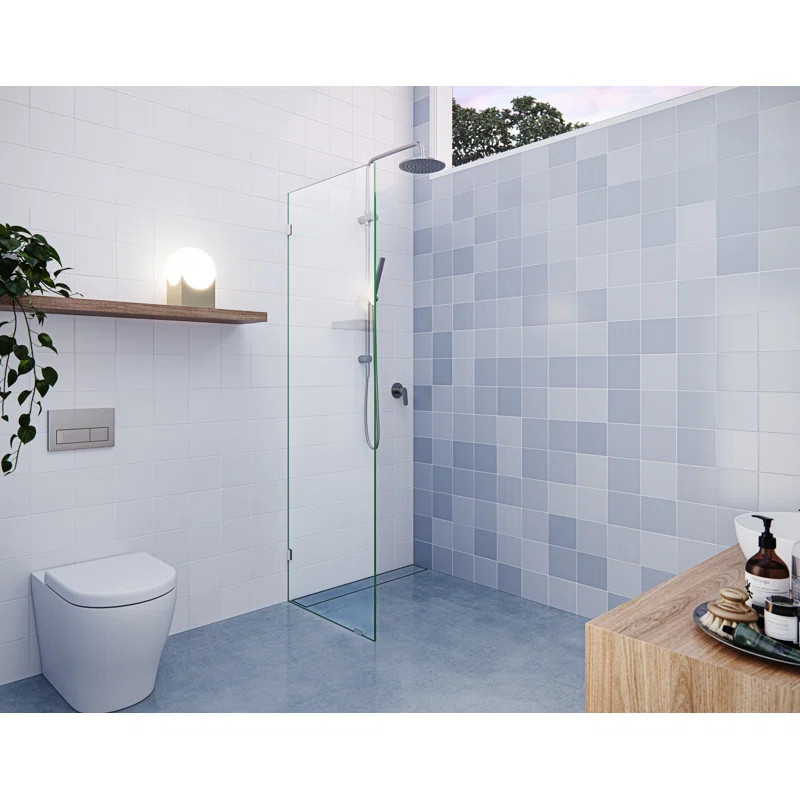 Vela 24.5 in. x 78 in. Fully Frameless Single Fixed Shower Panel | Wayfair North America