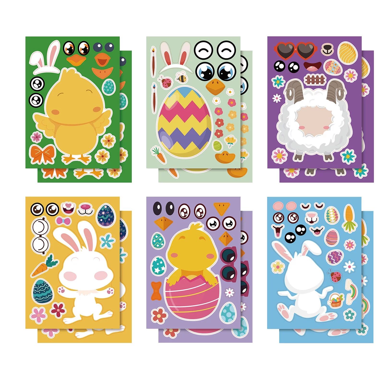 Ongmies Room Decor Clearance Stickers 12 Sheets Easter Stickers Crafts for Kids Make A Bunny Egg ... | Walmart (US)