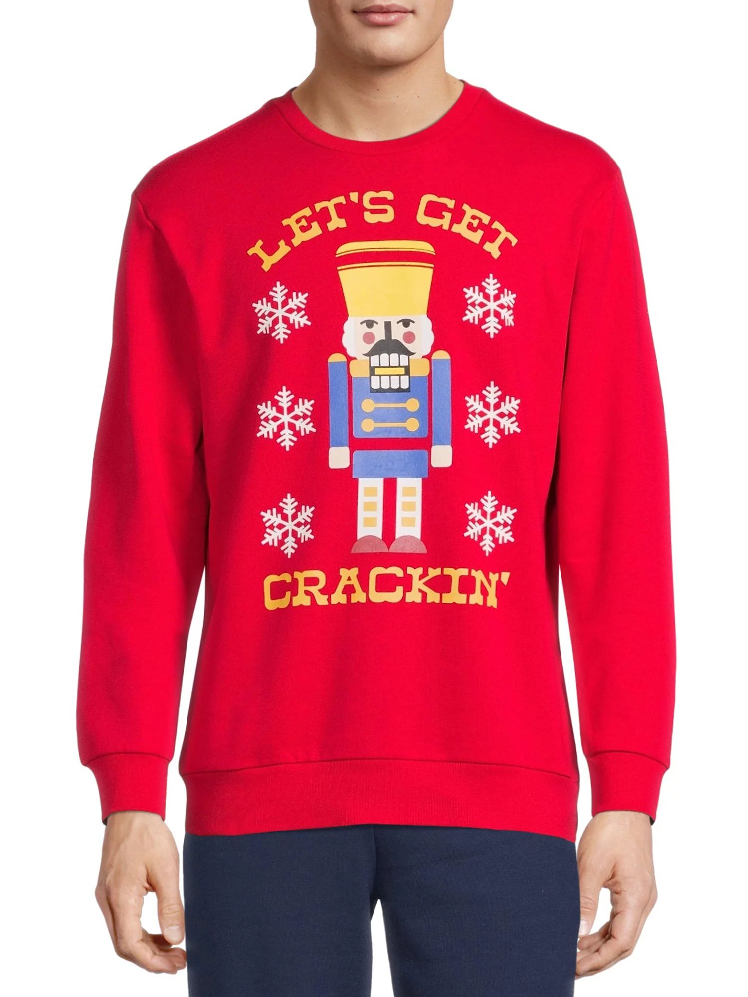 Holiday Time Men’s Get Crackin’ Fleece Sweatshirt | Walmart (US)