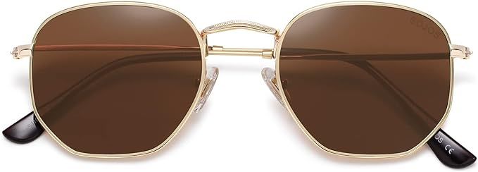 SOJOS Square Polarized Sunglasses for Women Men Small Hexagonal Polygon Mirrored Lens SJ1072 | Amazon (US)