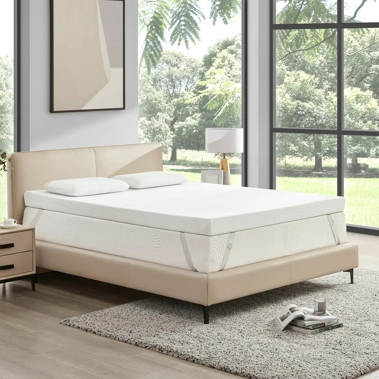 2, 3, or 4 Inch Gel-Infused Memory Foam Mattress Topper with Removable Fitted Cover (4 inch, Quee... | Walmart (US)