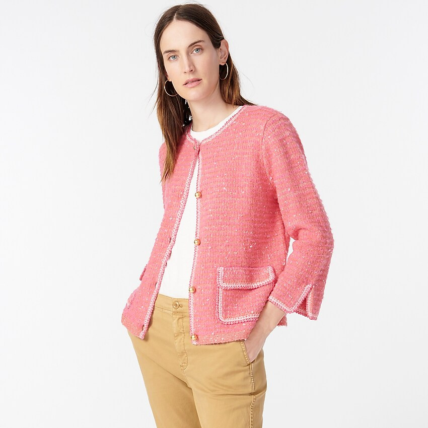 Crochet-trim sweater-jacket | J. Crew US