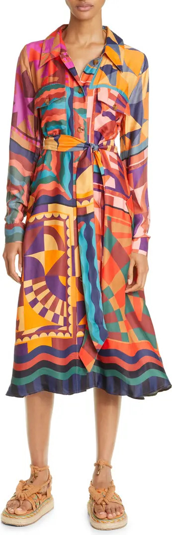 Scarves Long Sleeve Shirtdress | Nordstrom