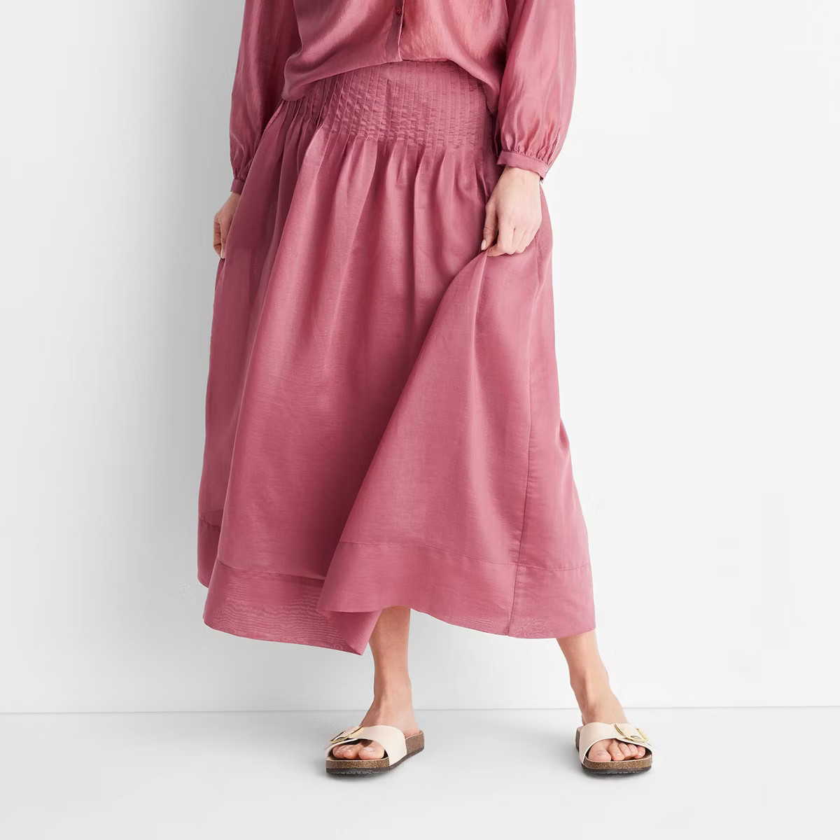 Women's Drop Waist Pleated Midi Skirt - Future Collective | Target