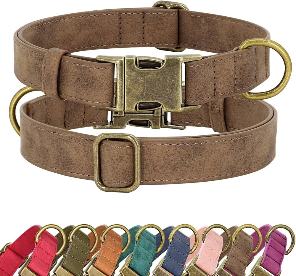 Didog Soft Leather Dog Collar, Durable Heavy Duty Dog Collars with Quick Release Metal Buckle, Ad... | Amazon (US)