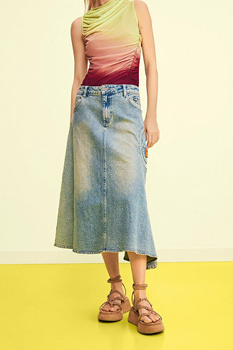 Women's Asymmetrical denim skirt | Macy's