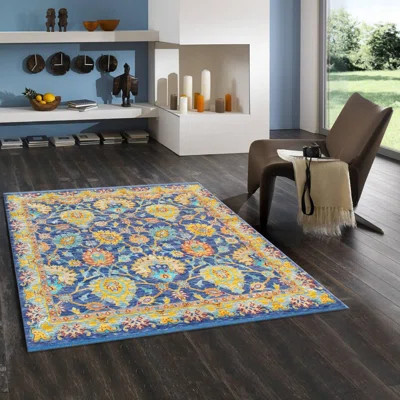 Canvello Oushak Hand-Knotted Wool Blue Area Rug- 8' X 8' | Wayfair North America