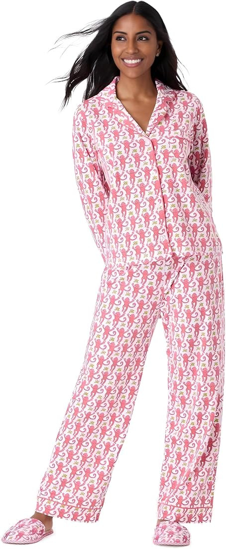 Womens Pajamas Set 2 Piece Rabbit Monkey Pajamas Y2k Long Sleeve Loungewear Pjs Sleepwear Roller ... | Amazon (US)