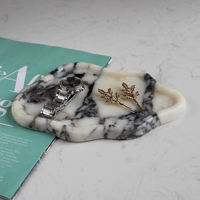 Calacatta Viola Marble Cloud Shape Tray, Trinket Dish, Ring Dish Key Tray Asethetic Home Décor, ... | Amazon (US)