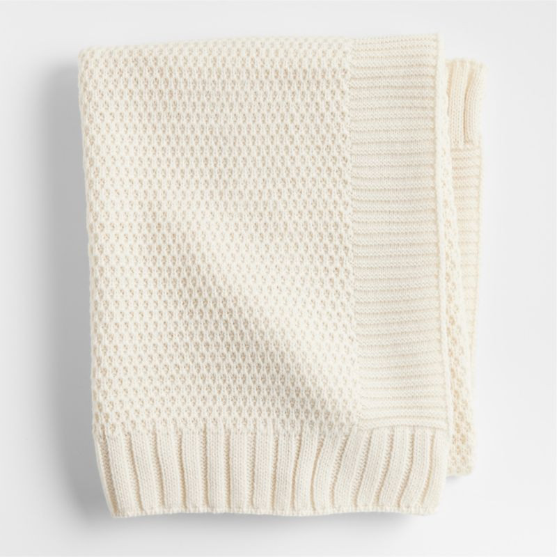 Bubble Knit Arctic Ivory Baby Stroller Blanket + Reviews | Crate & Kids | Crate & Barrel