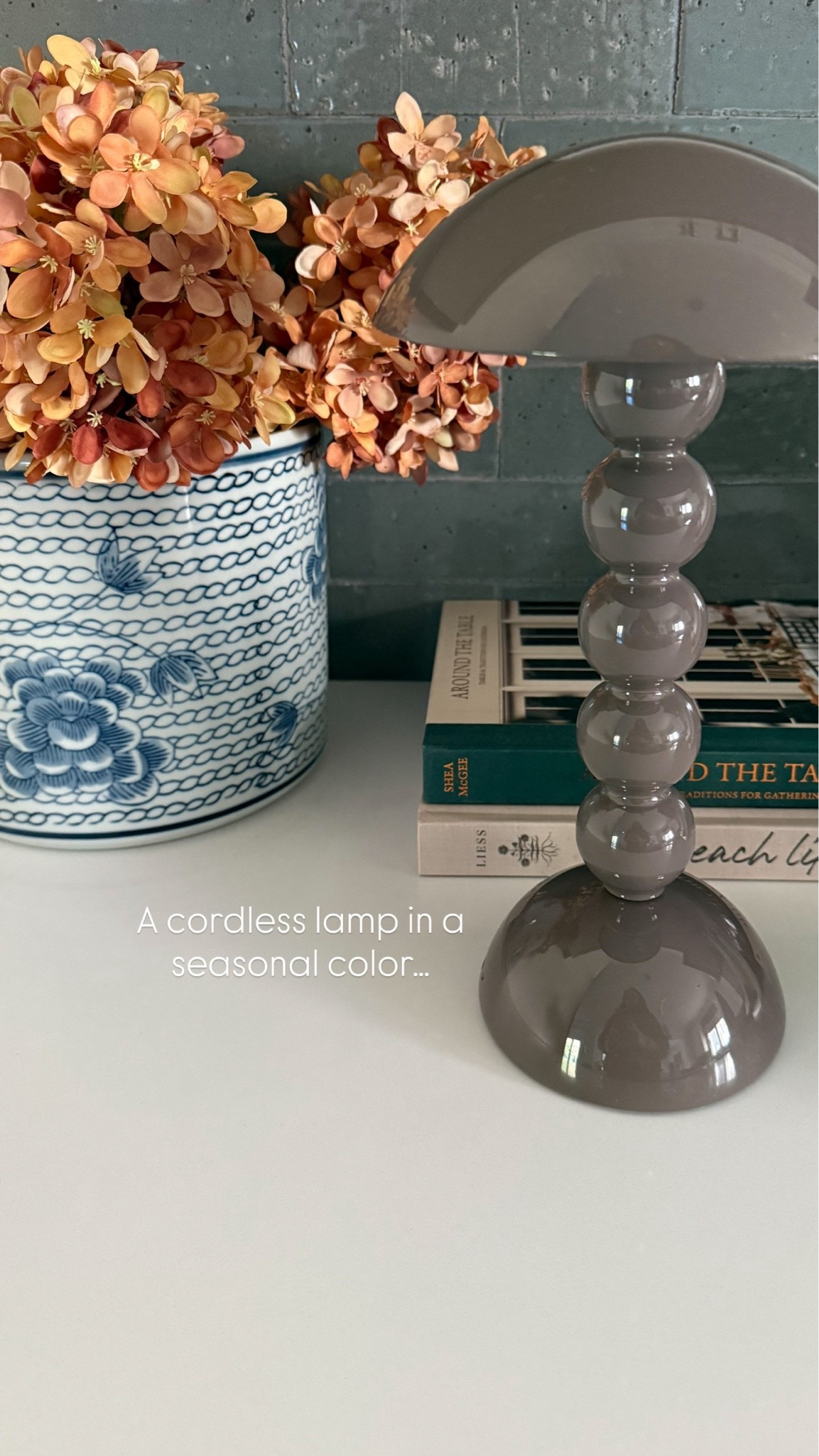 This perfect little cordless lamp is the hot new fall accessory! Add it to a kitchen corner, a bookcase, an entryway or even a kid’s room. Comes in so many colors and I love how pretty it it! Bonus: we use these lamps in our home in place of candles when we lose power during rain or snow storms!!