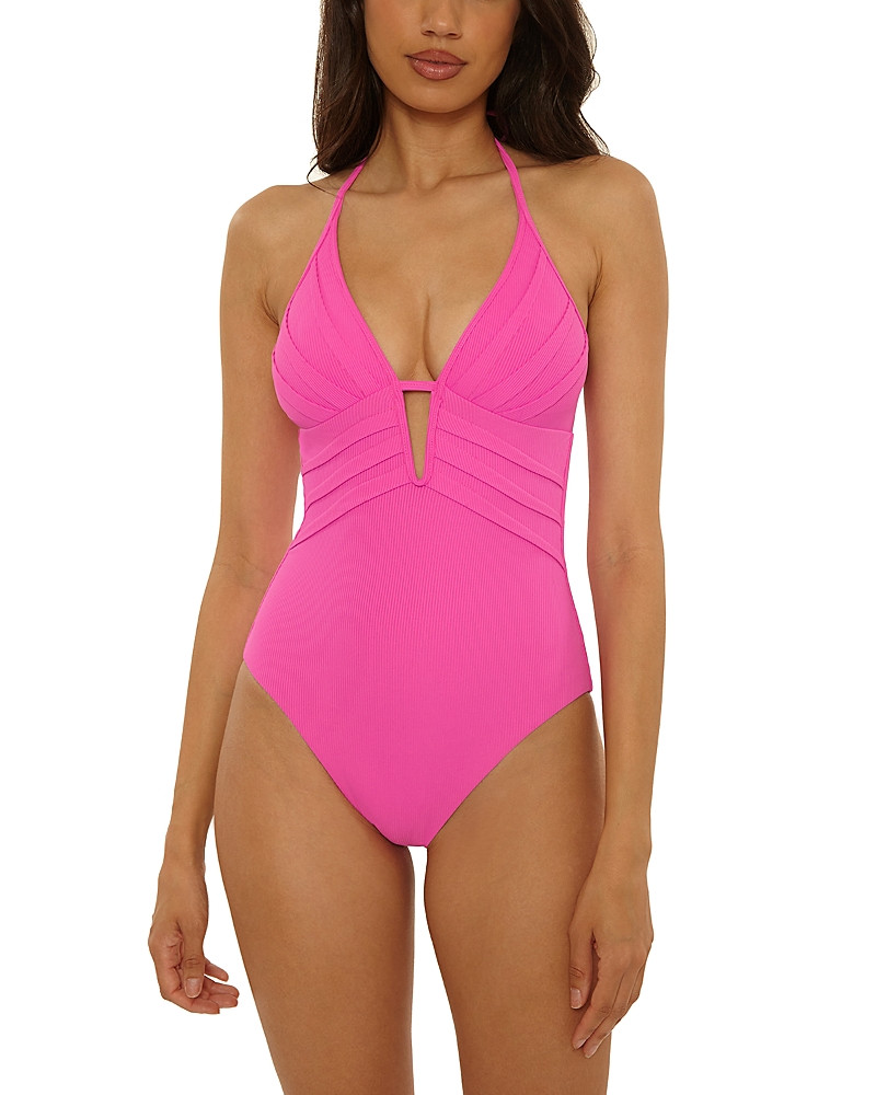 Becca by Rebecca Virtue Modern Edge Mira Pleated One Piece Swimsuit | Bloomingdale's (US)
