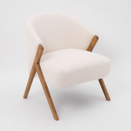 White Boucle Z Chair | TK Maxx