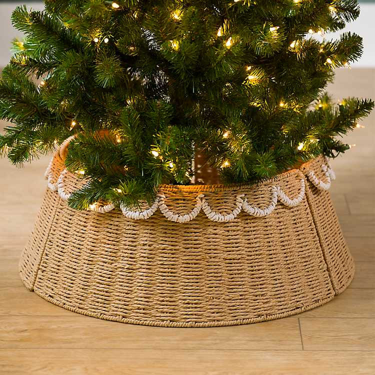 Natural Braided Scallop Trim Tree Collar, 26 in. | Kirklands Home | Kirklands