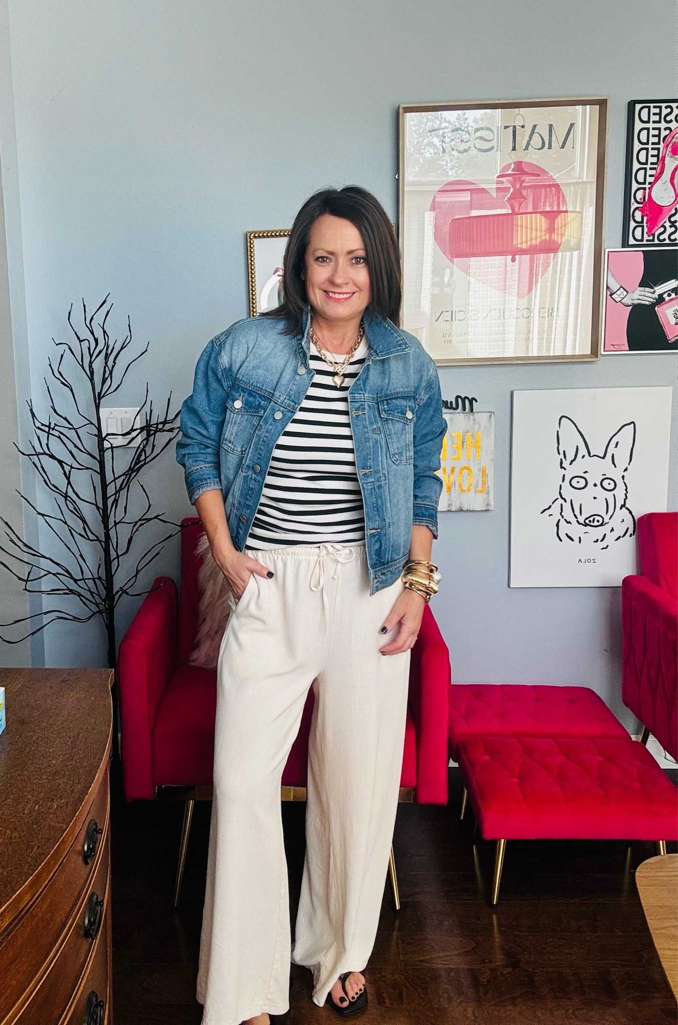 Cream linen pants and black and white striped tee is elevated casual perfection!!!

#LTKootd #LTKgrwm #LTKOver40