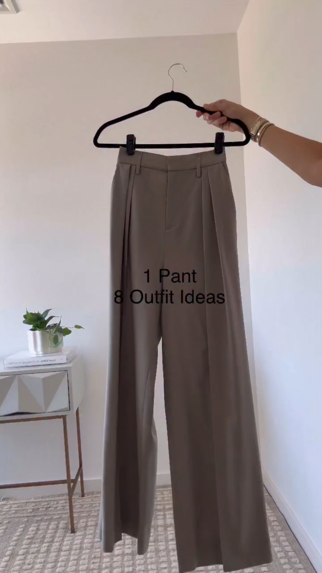 Did you know that anytime I shop with a client I ALWAYS start with bottoms? I always want to know the colours I’m working with to build upwards in terms of tops/outerwear and shoes.

I’m seeing a lot of this colour (which is perfect for 🍂) as it’s a muted mid tone hue. This light olive is a goodie because it’s not too light -a lot of clients don’t feel comfortable in whites/creams/beiges for the potential of getting dirty quickly, being sheer and less forgiving than other shades. It’s also not too dark in colour so goes with lots! I’ve put together 8 different looks using a multitude of different colourways.

The colour pant you didn’t know you needed??? Or perhaps some inspiration for something similar you already own!