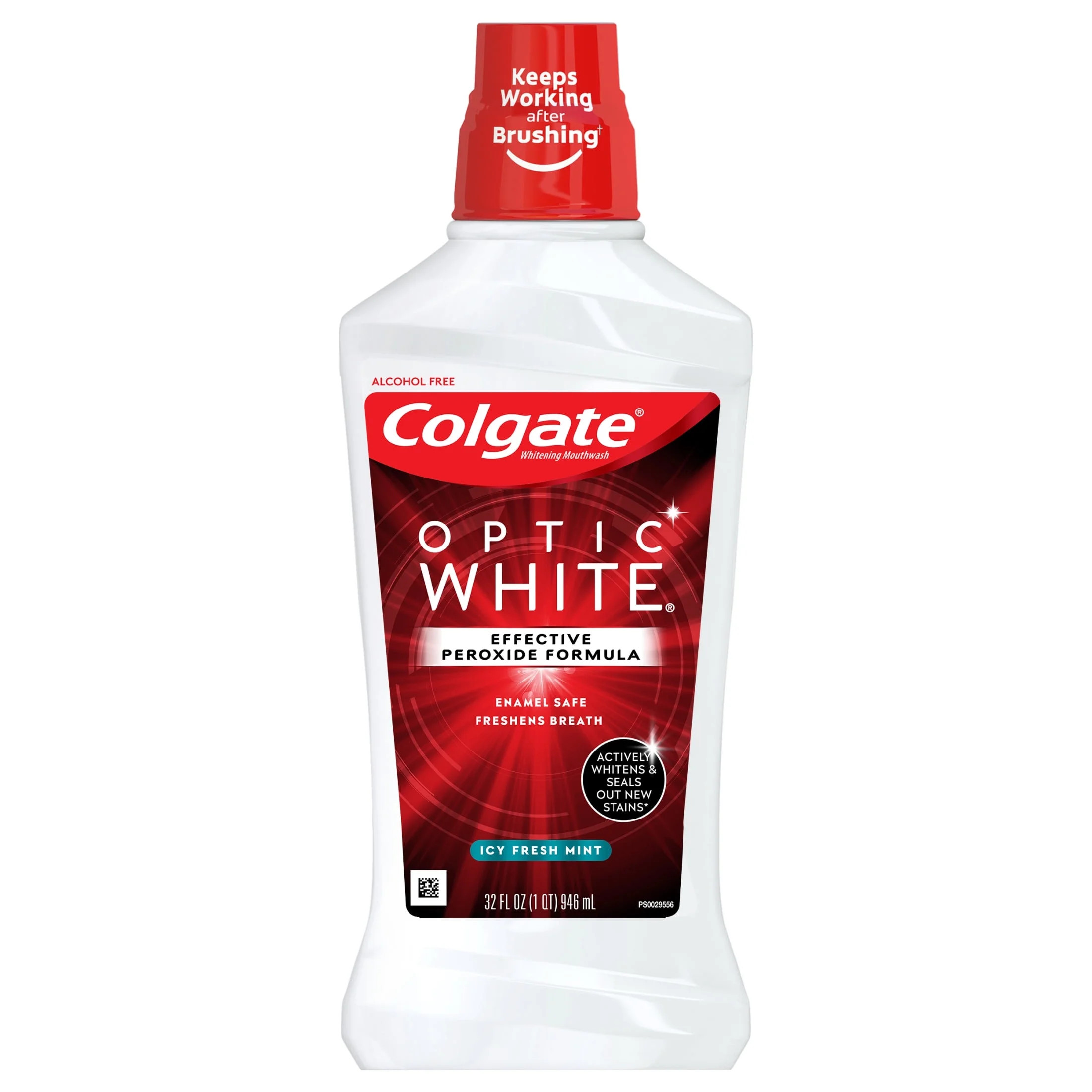 Colgate Optic White Whitening Mouthwash, Fresh Mint, 32 fl oz | Walmart (US)