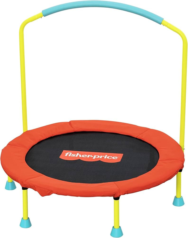 Fisher-Price WonderJump 36 Inch Round Indoor Mini Trampoline, Toddler and Kids Activity Toy with ... | Amazon (US)