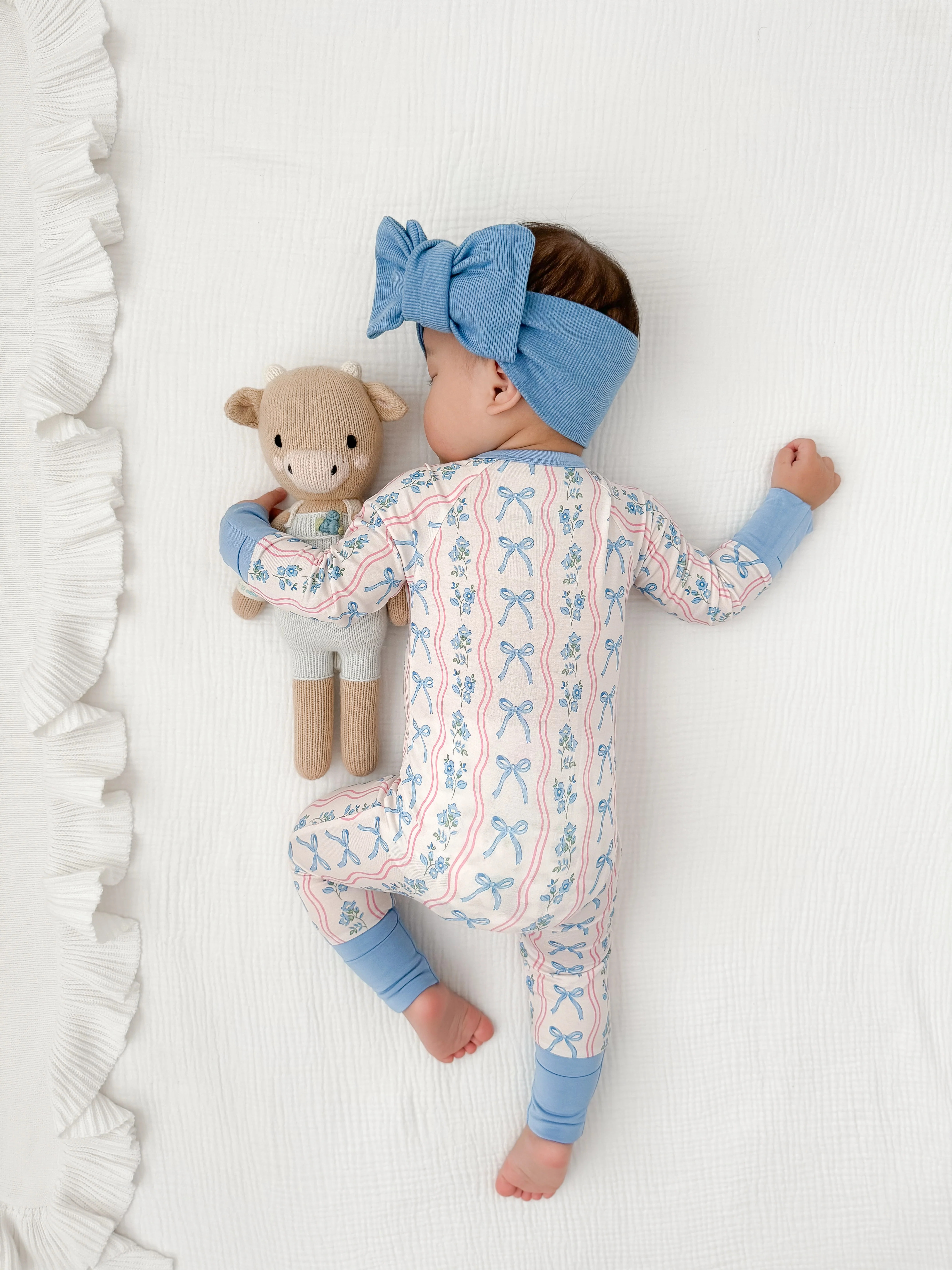 Amelia Bow Zipper Romper | In My Jammers