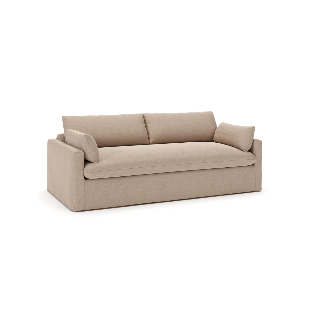Luna 90" Square Arm Slipcovered Sofa with Reversible Cushions | Wayfair North America