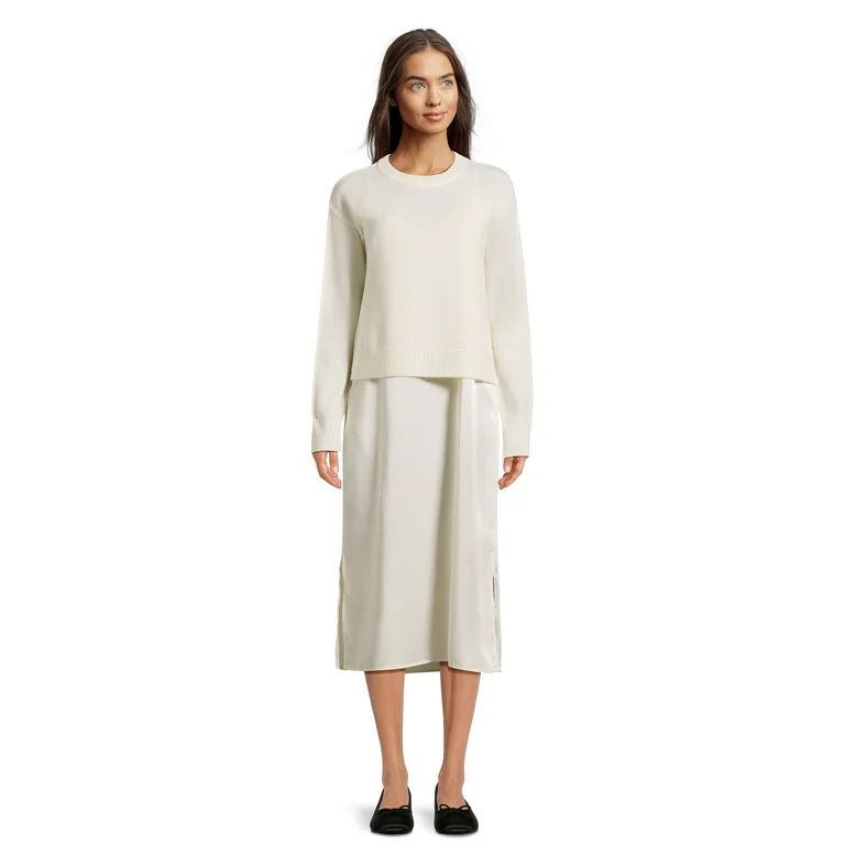 Time and Tru Women's Pullover Sweater Dress Set | Walmart (US)