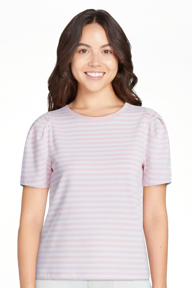 Free Assembly Women's and Women's Plus Crewneck Tee with Puff Sleeves, XS-4X | Walmart (US)