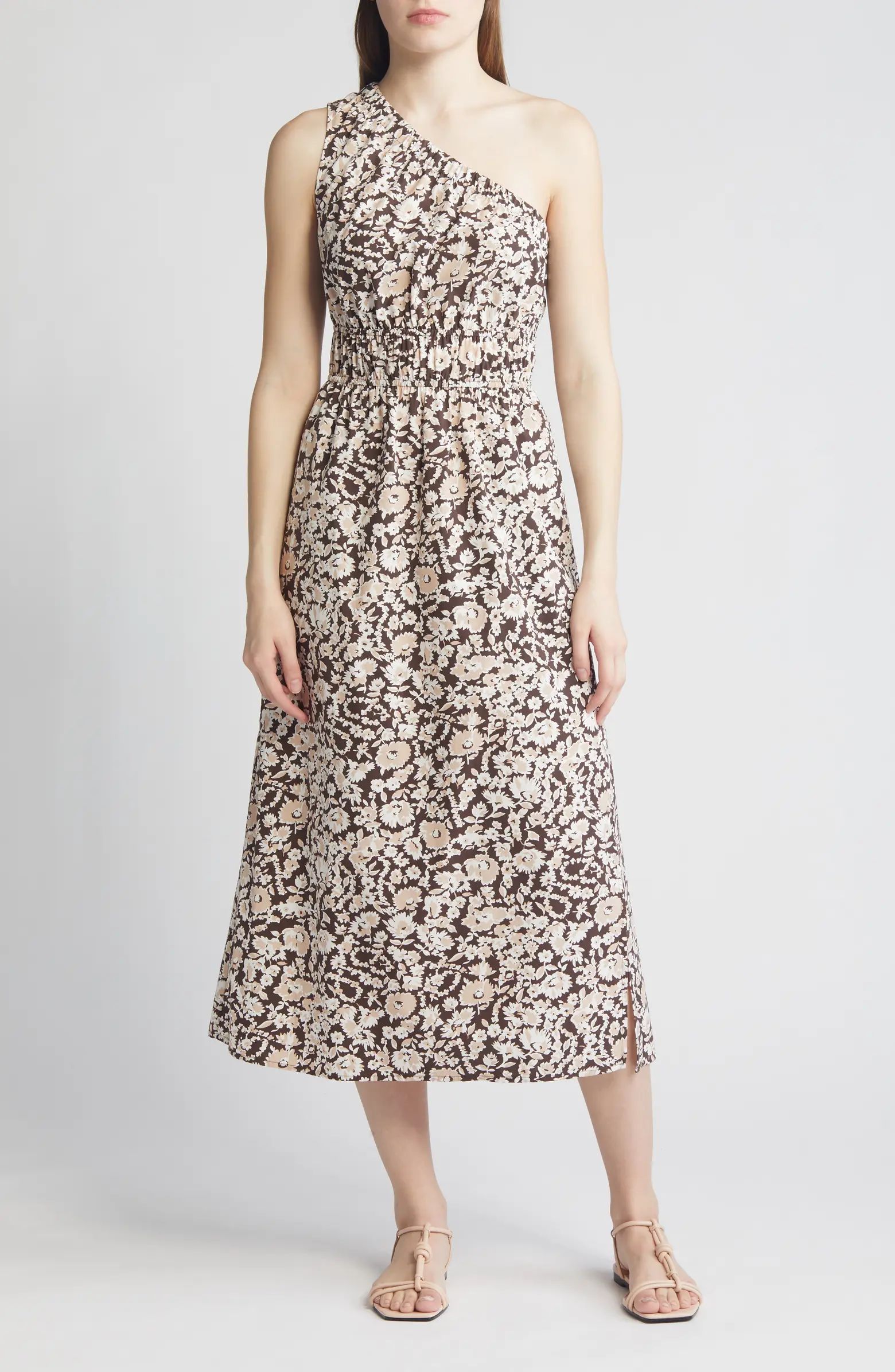 Rails Selani Floral One-Shoulder Midi Dress | Nordstrom | Nordstrom