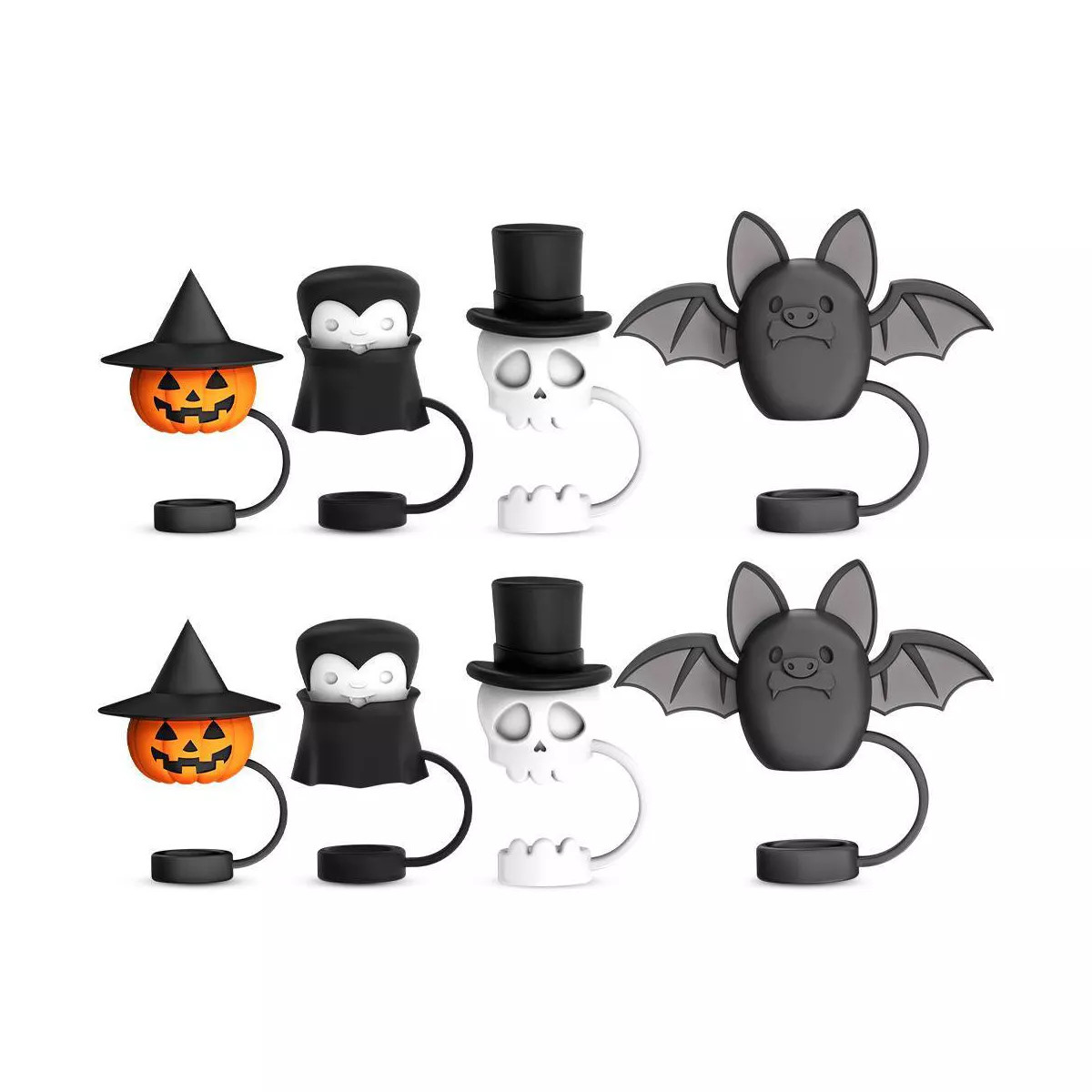 Ototo 8pc Boo Team Straw Toppers Silicone Drink Accessories Multicolor | Target