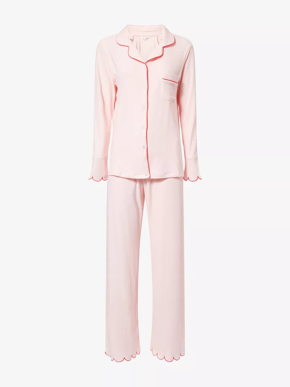 Stretch Scallop Long-Sleeve Modal-Jersey Pyjama Set | Selfridges