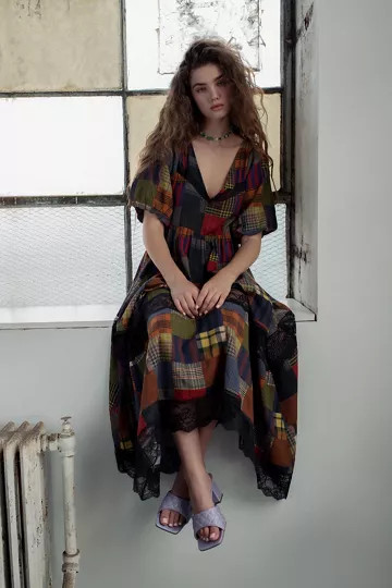 UO Tyler Patchwork Midi Dress | Urban Outfitters (US and RoW)