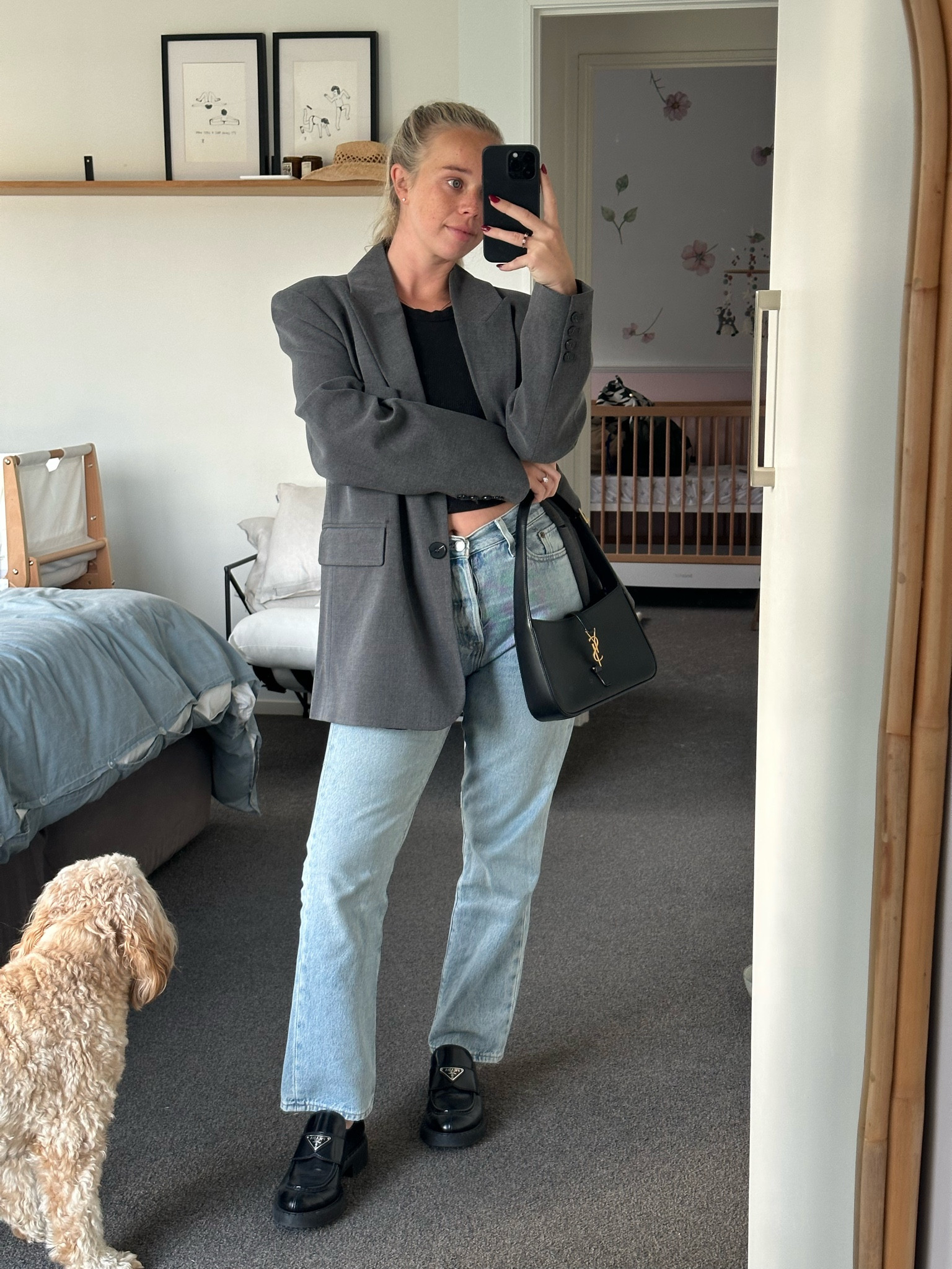 Blazer - Size 10 
Jeans - Size 28 but I got them taken in at the waist 🫶🏼