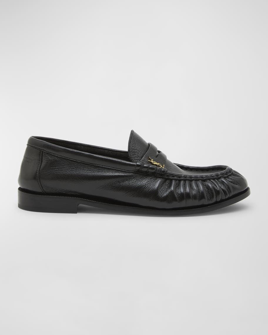 Saint Laurent Le Leather YSL Penny Loafers | Neiman Marcus