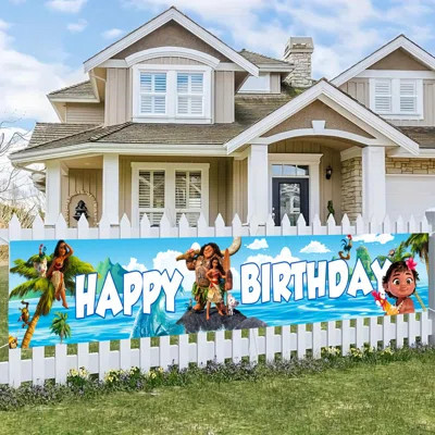 Moana  Birthday Banner, 1pcs Moana  Party Decorations Banner | Wayfair North America