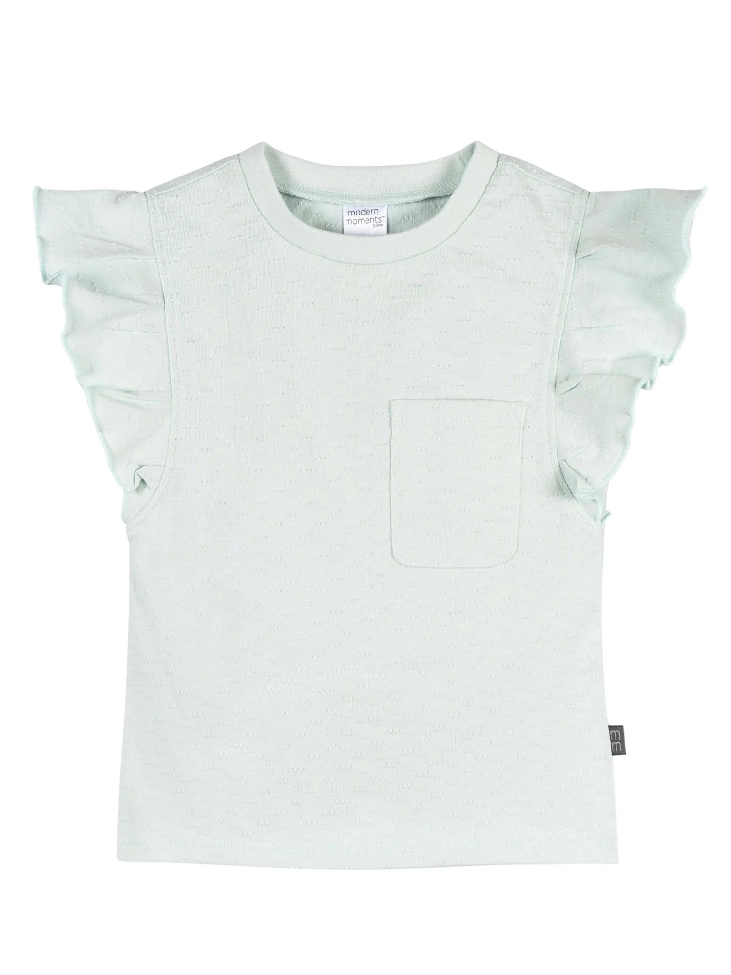 Modern Moments by Gerber Baby and Toddler Girl Organic Pleated Ruffle Sleeve Top, Sizes 0/3 Month... | Walmart (US)