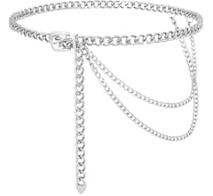 WHIPPY Waist Chain Belt Women Girls Ladies Adjustable Body Waist Link Belts for Jeans Dresses | Amazon (US)
