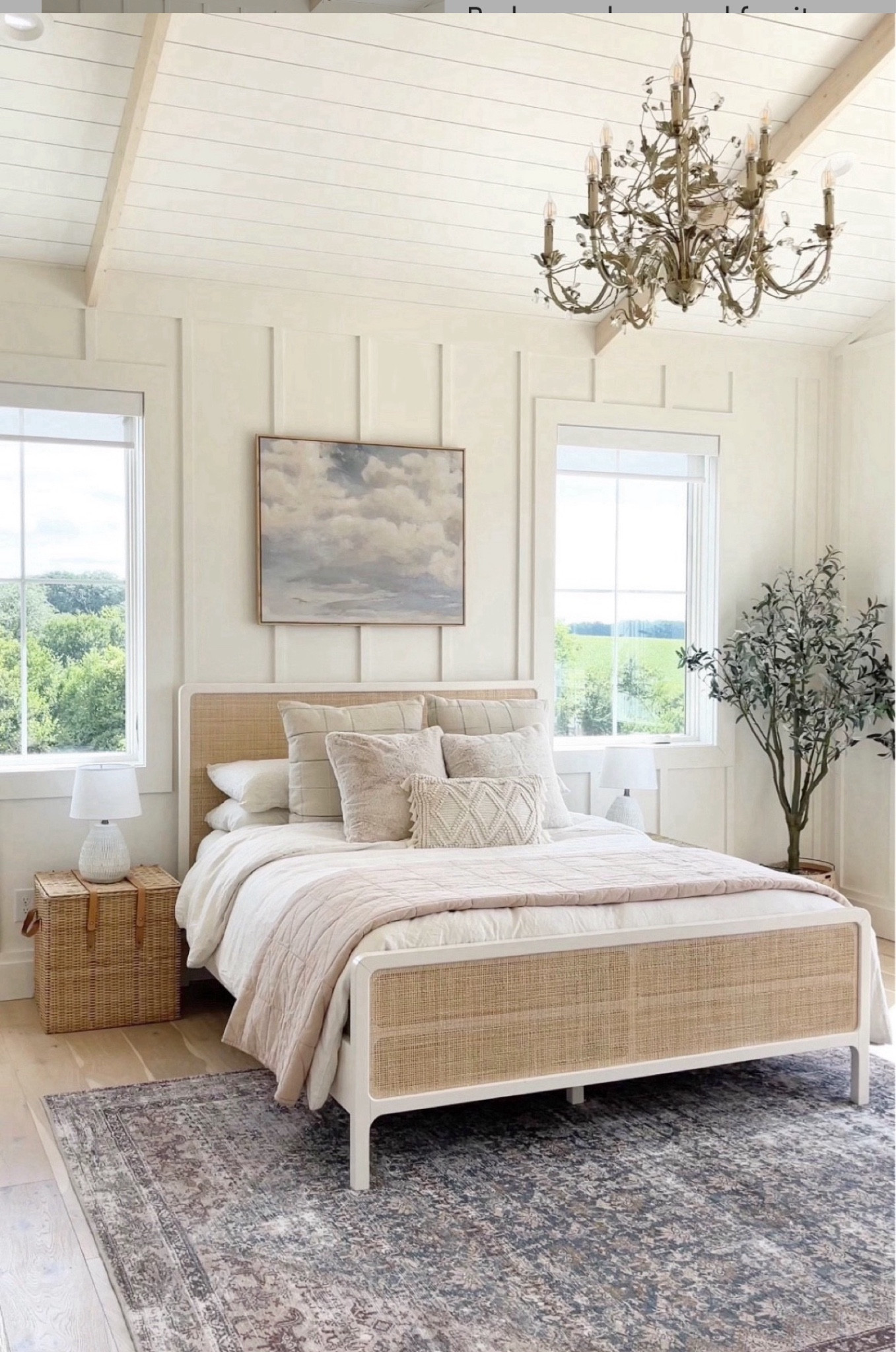 Bedroom decor and furniture - cane bed from West Elm - loloi rug - cloud wall art - master bedroom 

#LTKStyleTip #LTKHome