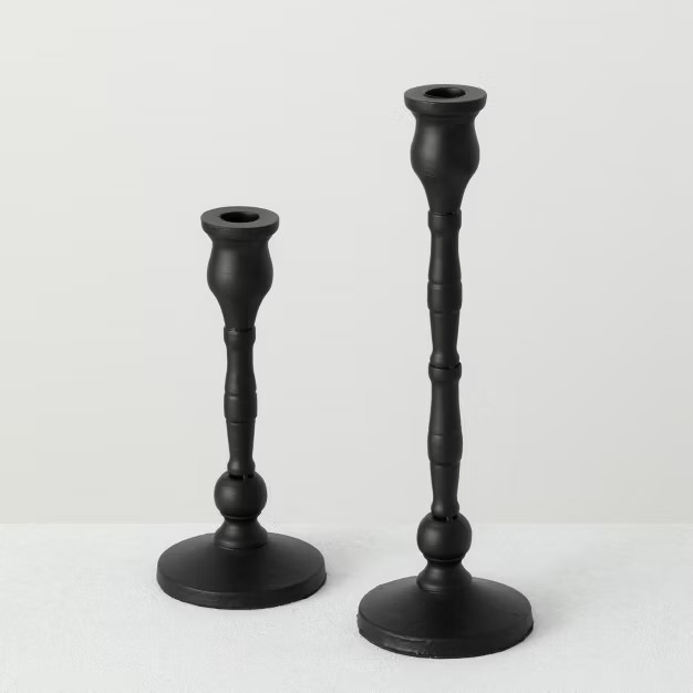 Sullivans Set Of 2 Iron Taper Candle Holders 12.5"H & 15.25"H Black | Target