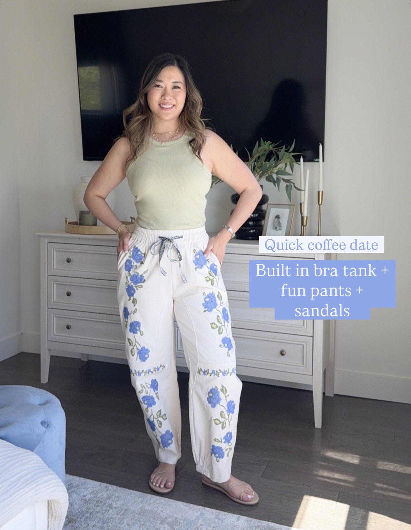 Amazon tank and floral pants // mom outfit

#LTKootd #LTKmomlife #LTKOver40