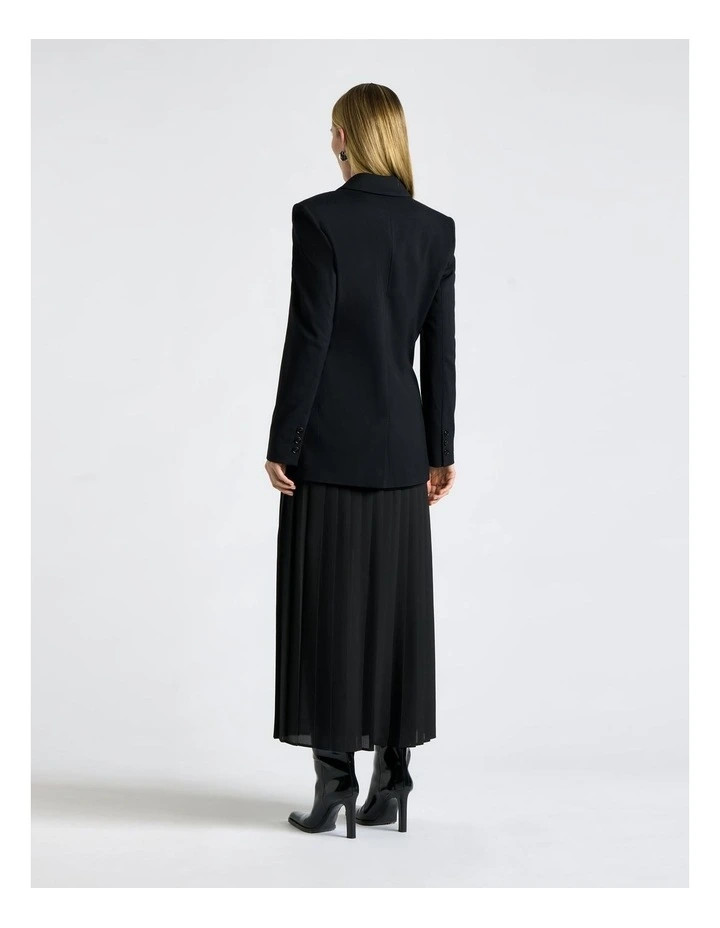 CueViscose Twill Double Breasted Jacket in Black | Myer