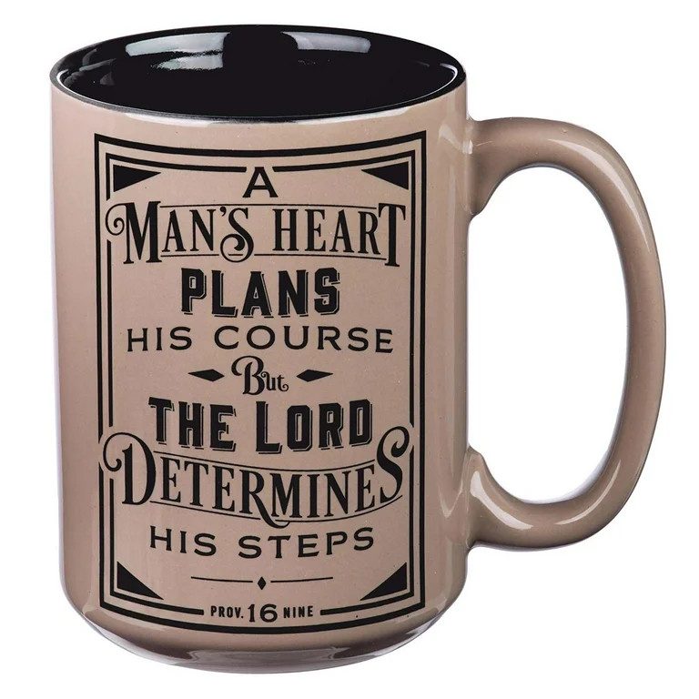 Christian Art Gifts Large Ceramic Coffee & Tea Mug for Men, Dads & Pastors: Man's Heart Plans Ins... | Walmart (US)