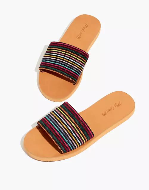 The Maddie Slide Sandal in Rainbow Stripe | Madewell