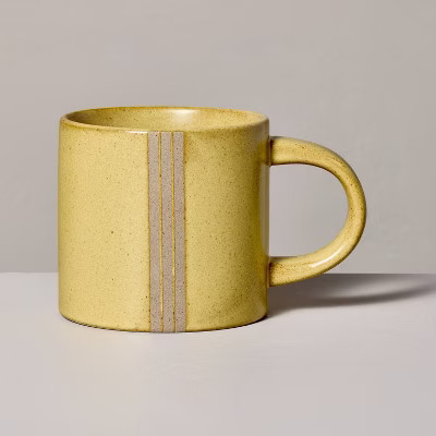 15oz Triple Stripe Stoneware Mug New Wheat - Hearth & Hand™ with Magnolia | Target