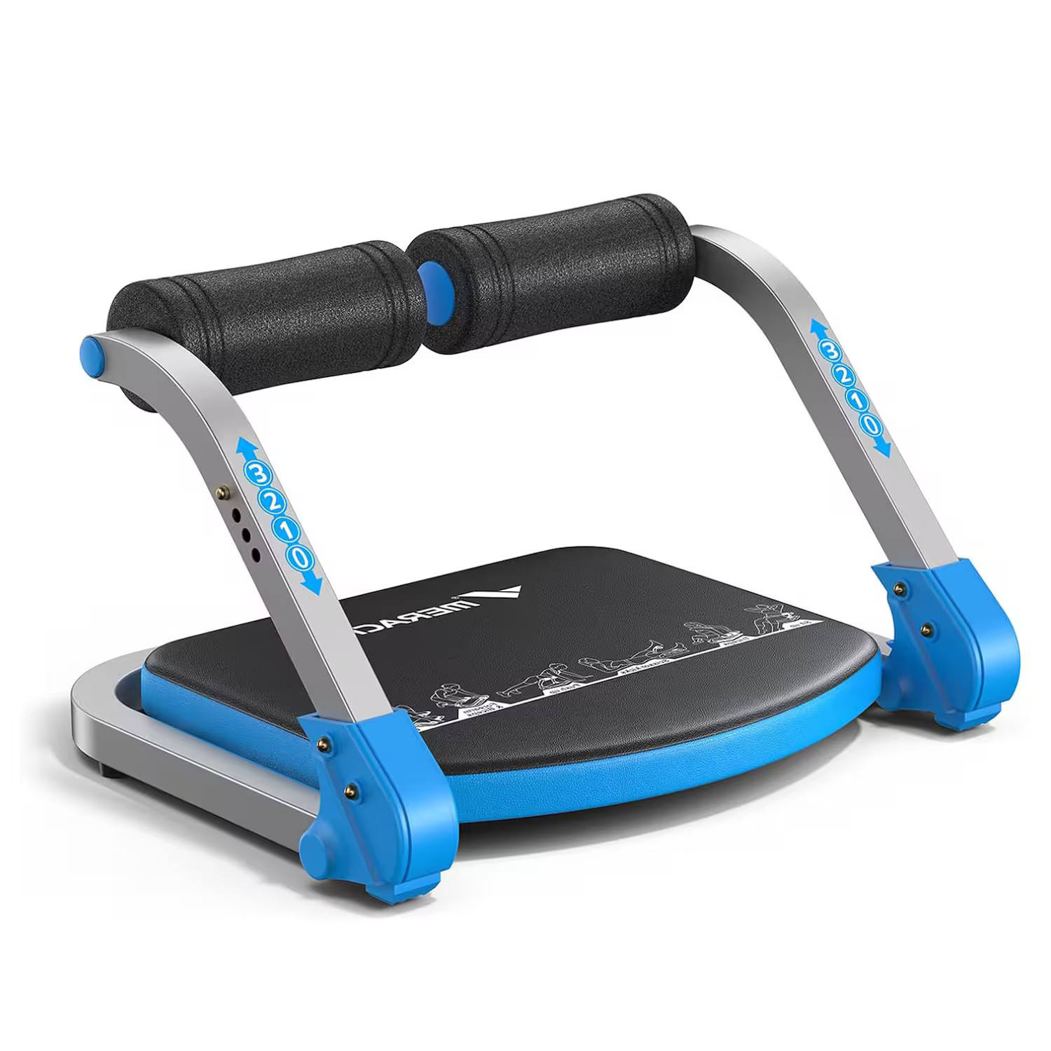 MERACH - Ab Crunch Machine Automatic Rebound for Home Gym Adjustable Sit Up Exercise Equipment with 3 Resistance Levels - Blue | Best Buy U.S.