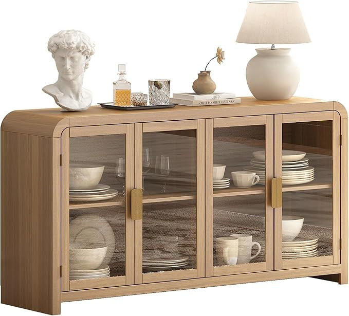 Oak&Sparrow Oak Sideboard Buffet Cabinet with Storage, 60'' Boho Buffets & Sideboards with Adjust... | Amazon (US)