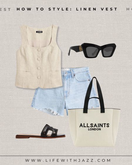 How to style a beige linen vest

Linen vest  / Denim shorts / sunglasses / Loewe / sandals / tote bag / summer style / casual style / Fourth of July 

#LTKStyleTip #LTKSeasonal