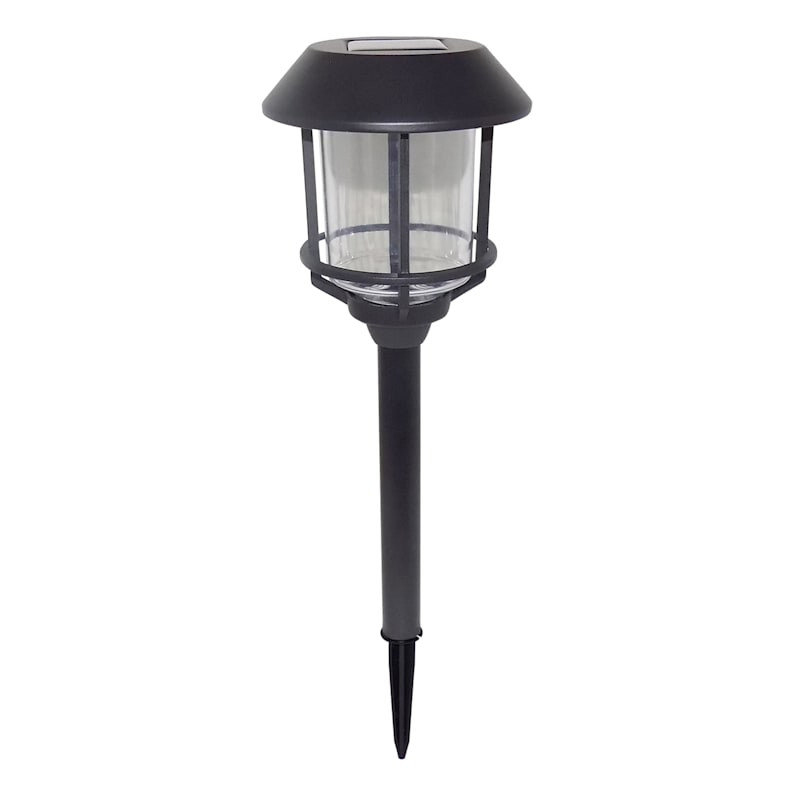 Black Caged LED Solar Pathway Light | At Home