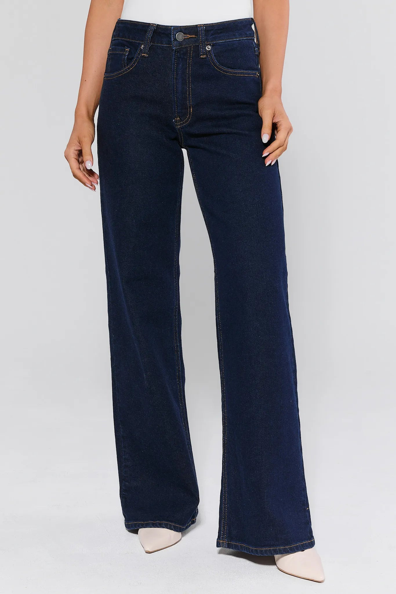 Makenna Dark Wash Wide Leg Jeans | Avara